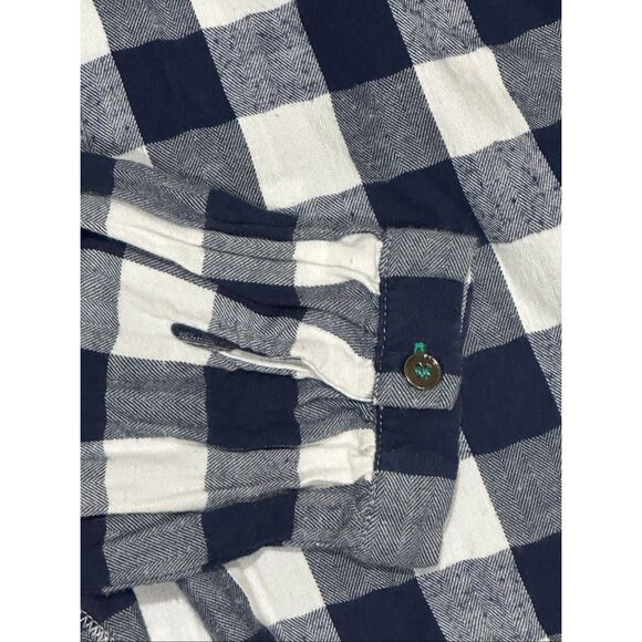 Soft Surroundings flannel navy plaid gingham  top M - Picture 5 of 9